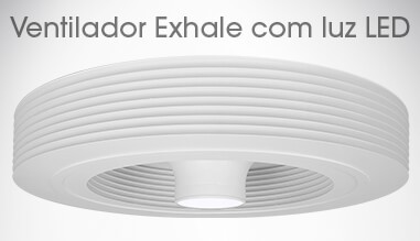 Ventilador Exhale Branco Com luz Led 3k